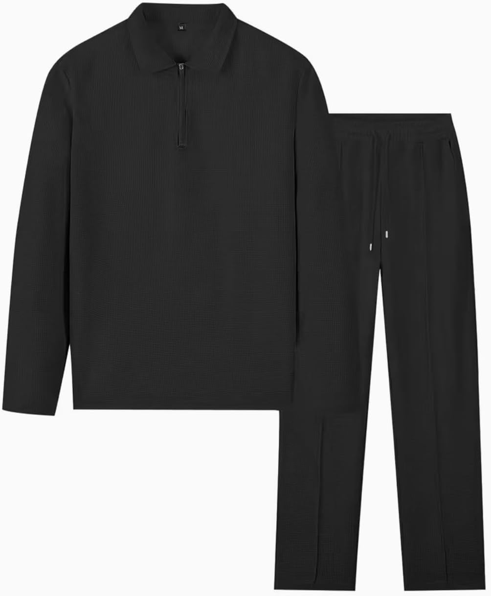 Men’s Tracksuit 2 Piece Set Zip Jacket & Jogger Sweatpants, Casual Matching Set for Workout, Running & Travel Wear