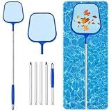 Silenstar Pool Kescher mit Teleskopstange, 120 cm feinmaschiger Teichkescher mit Netz, Poolkescher für Pool, Teich, Schwimmbad, Whirlpool, Aquarium,Laub und Insekten