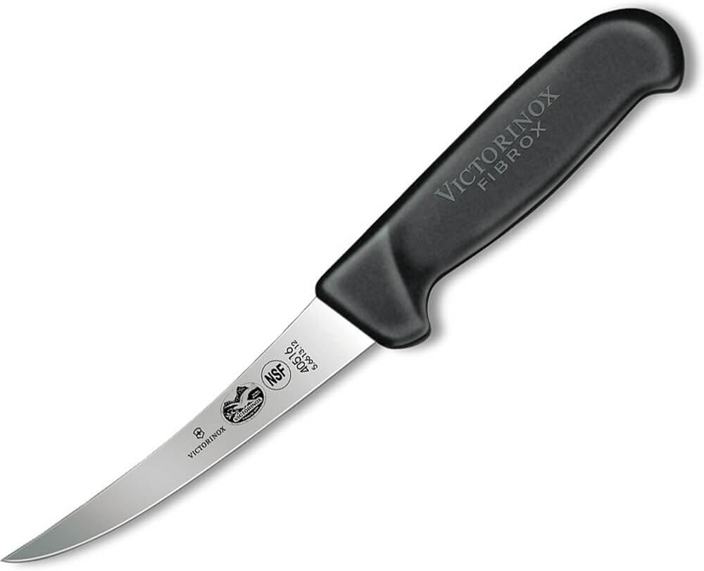 Victorinox 5" Boning Knife, Curved Blade, Flexible, Fibrox Handle 5.6613.12"