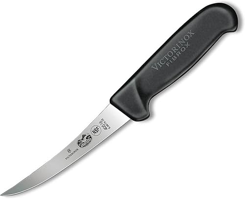 Victorinox Cuchillo deshuesador de 5", hoja curva, flexible, mango Fibrox negro 5.6613.12