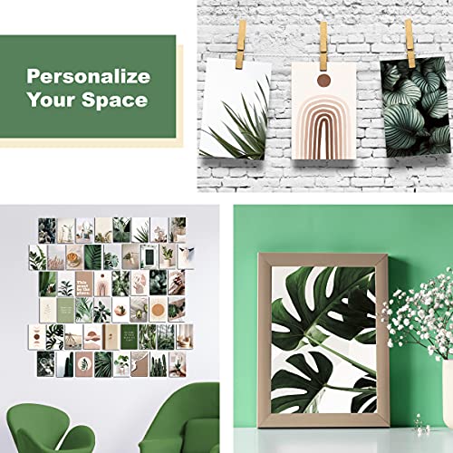 Koll Decor Green Picture Collage Kit For Wall Aesthetic - 50 Set 4''X6'' Prints Boho Collage Kit Plant Room Decoration Green Wall Collage Kit For Teen Girls #TOP2