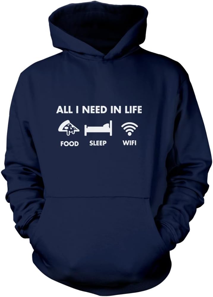 All I Need In My Life FOOD SLEEP WIFI Hoodie Kids And Mens Funny Hoodie - Foto 9