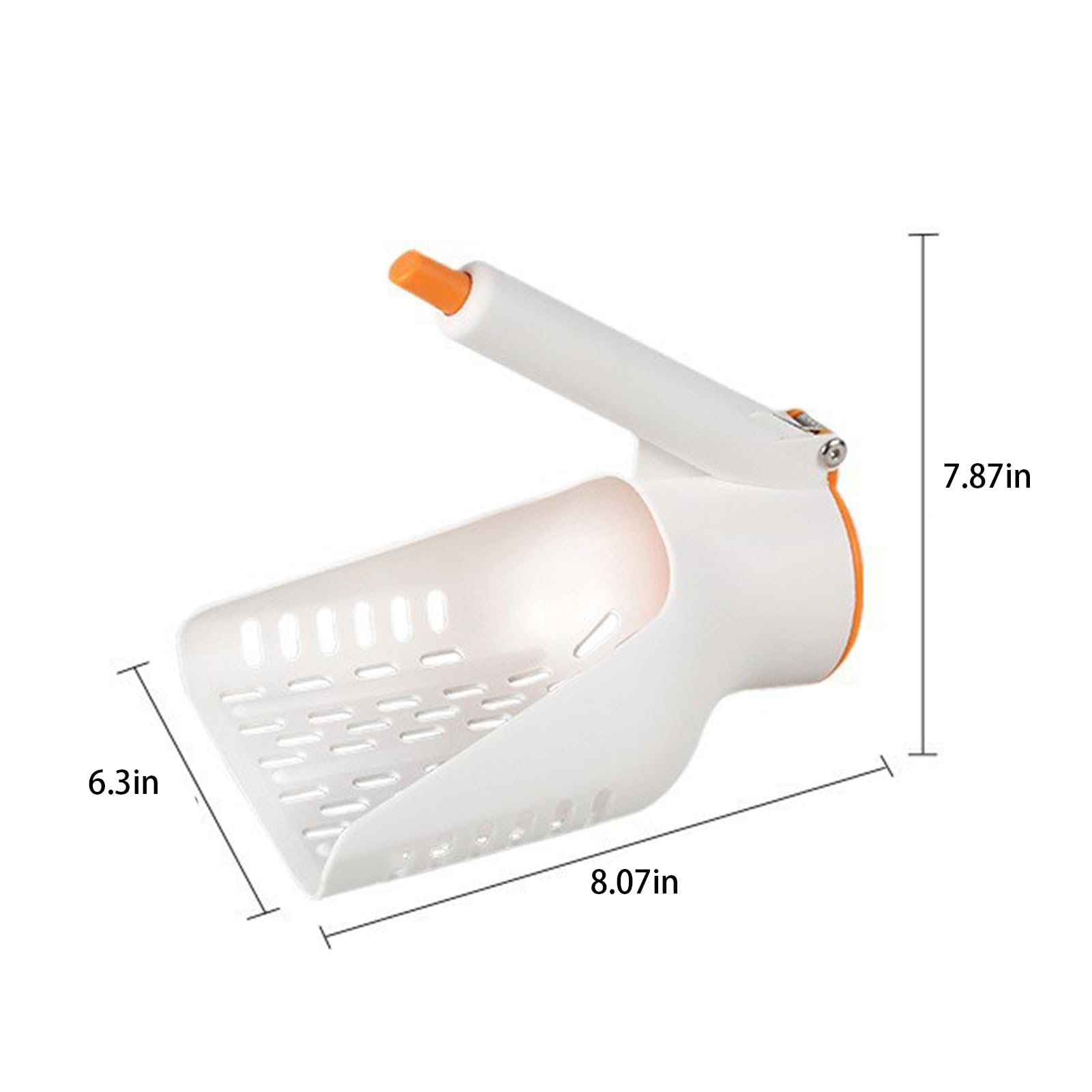 Fdit Szufelka do Kuwety dla Kota, Duża Szufelka do Przesiewania o średnicy 6 Mm z siatką i Wbudowanym Schowkiem Czyszczenia Domowej Kuwety dla Kota (WHITE)