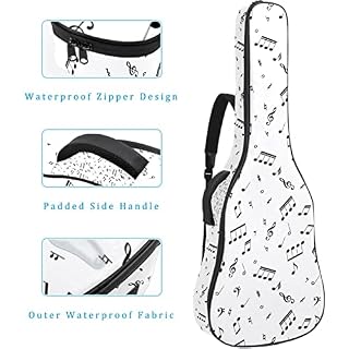 Housse de transport rembourrée en tissu Oxford imperméable avec motif symboles de musique et bandoulière réglable - Les Beatles, Paul McCartney, John Lennon, RIngo Starr, George Harrison Housse de transport rembourrée en tissu Oxford imperméable avec motif symboles de musique et bandoulière réglable – Image 4