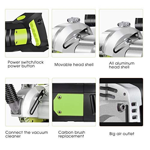 Professionelle elektrische Wandfräsmaschine, 4800 W Wandnutschneidemaschine, 0-5000 U/min Stoßmaschine, für Ziegelstein-Granit-Marmor-Beton