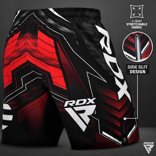 RDX MMA Shorts Sporthose Herren Kurz, IMMAF Boxen Trainingshose Männer, Kickboxen Muay Thai Boxing Grappling Boxhose Sparring, Freefight Martial Arts Kampfshorts Fitness