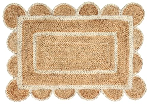 Tapis en jute fait main de haute qualité rectangulaire 60x90