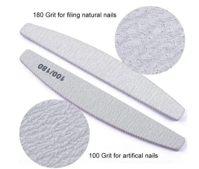 5 PCS Nail File Professional Nail Files Reusable Double Sided Emery Board(100/180 Grit) Nail Styling Tools for Home and Salon Use 1
