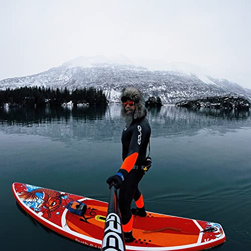 FEATH-R-LITE Inflatable Paddle Board Stand Up Paddleboards for Adults SUP with Less Accessories Adjustable Paddle, Three Fins, Repair Kit, Valve Adapters
