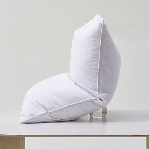 Miniatura 8 de Bafode - Almohadas de plumas de ganso, almohadas de cama suaves tamaño estándar, juego de 2, 100% funda de algodón suave, almohadas de hotel