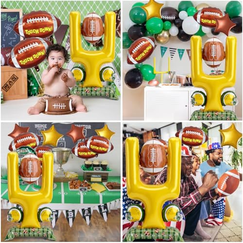 Football Goal Post Balloons, Huge Football Aluminum Foil Balloons for Birthday Baby Shower Super Bowl Sport Themed Rugby Party Tailgate Celebrations Decorations Supplies