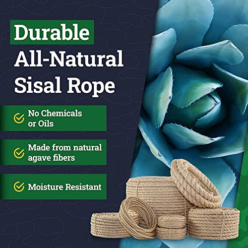 Sgt Knots Twisted Sisal Rope For Cat Tree Replacement Parts - Sisal Twine Natural Rope And Thick Twine For Crafts, Diy, Gardening, Decor, Indoor, Outdoor Use - Sisal Rope In Multiple Lengths #TOP2