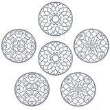 SMARTAKE Silicone Trivet Mats, 6 Set Trivet Mat for Kitchen, Multi-Use Kitchen Mats, Intricately Car