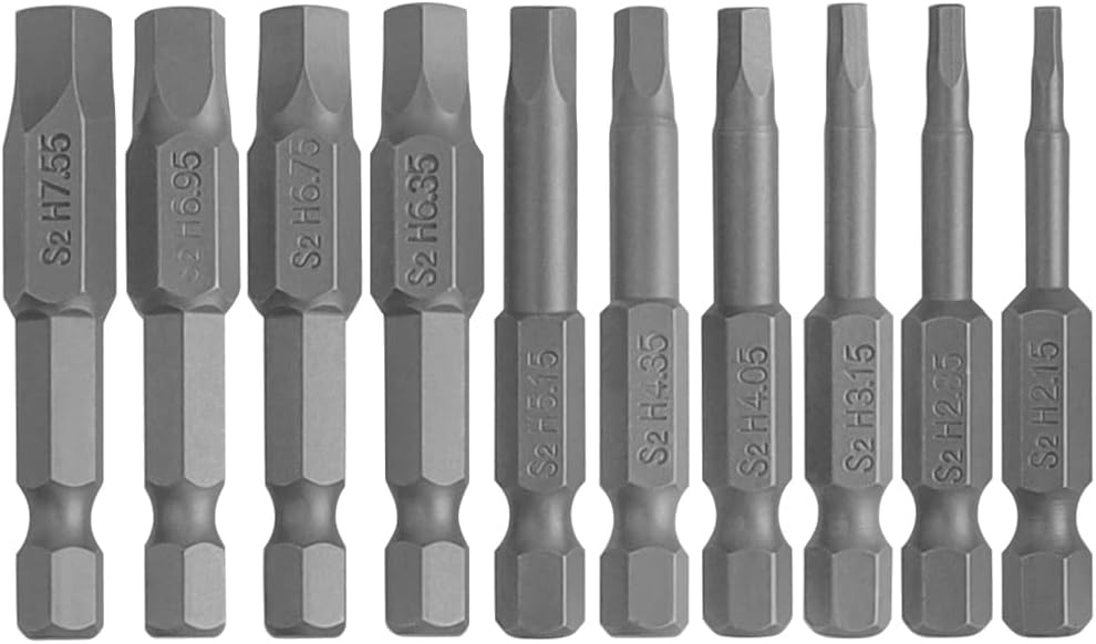 10pcs Magnetic Pentagon Head Screwdriver Bits Set, 1/4 Inch Hex Shank 5 point Security Tamper Proof Drive Bit 2.15-7.35mm,50mm, Cr-V
