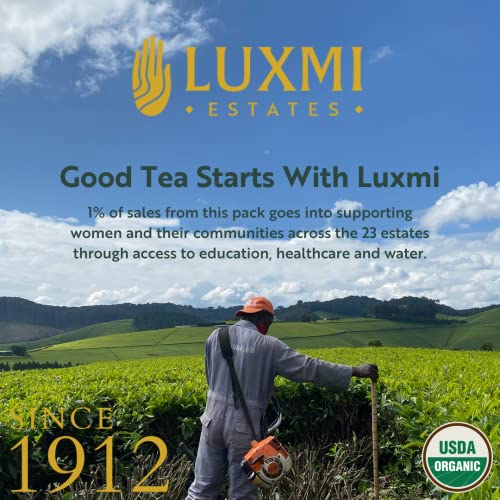 Luxmi Estates Citrus Sky Lemongrass Ginger Green Tea 25 Tea Bags (50G) Pack | Certified Organic Darjeeling Green Tea | Citrus Flavor & Aroma | Natural Lemon Balm Tea - Calming, Supports Digestion | Lemon Grass Leaves #TOP4
