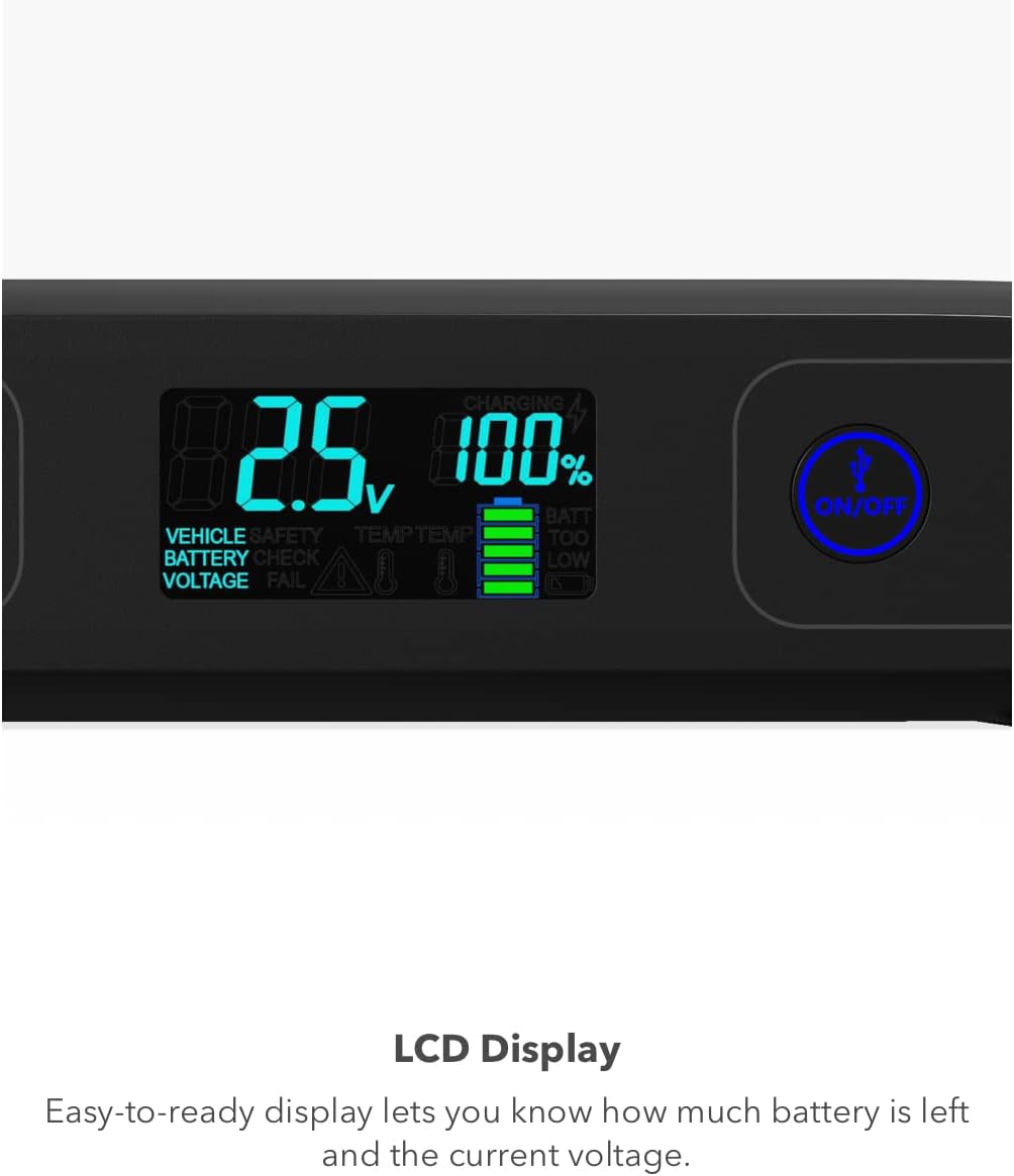 Halo Bolt ACDC Max 55500 mWh - Portable Phone Laptop Charger Car Jump Starter with Outlet, LCD Display, Flood Light and Car Charger - Pink Print