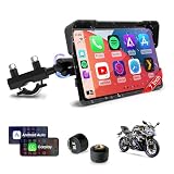 7" Carplay Schermo per Moto con TPMS & 2 Modalità Alimentazione Wireless CarPlay Android Auto con HD-Touchscreen Impermeabile IP67 Navigatore Moto Carplay Schermo Doppio Bluetooth Controllo Vocale