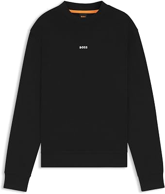 BOSS Sweatshirt Aus Baumwoll-Terry Mit Logo-Print