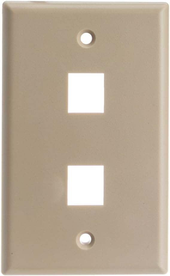 ACL Keystone 2 Port, Single Gang Wall Plate, Beige, 1 Pack