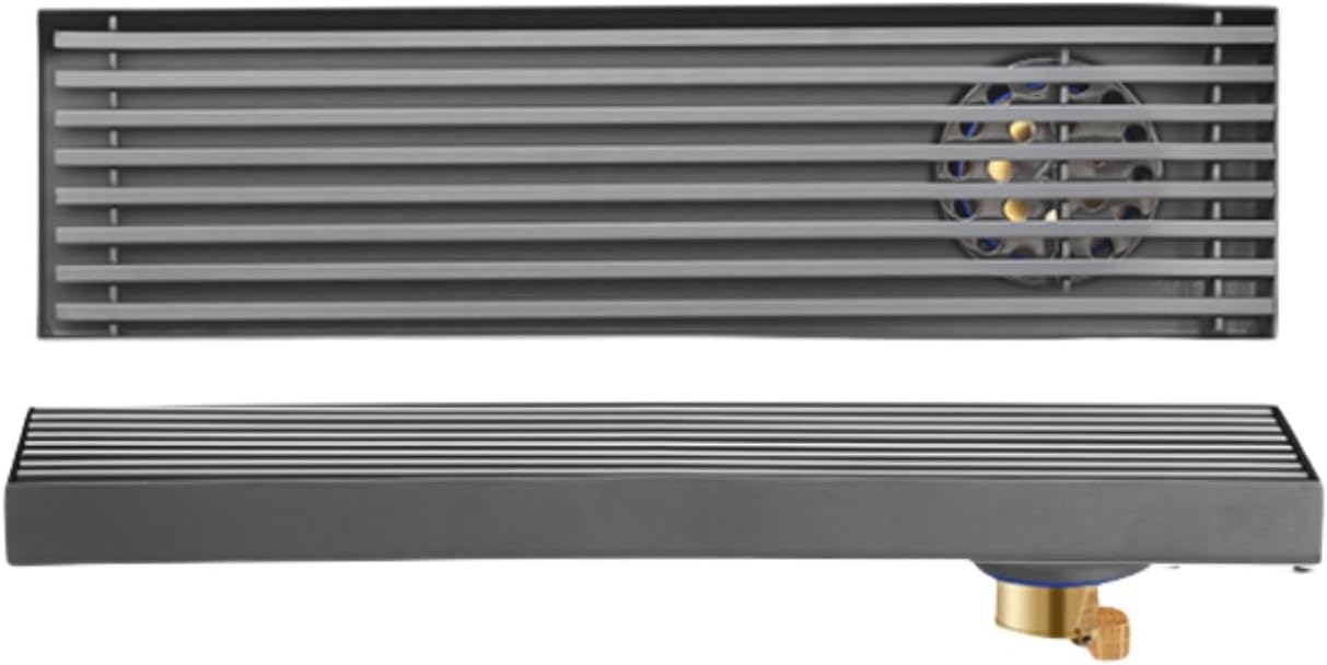 スギカウ / 小川くん 排水ユニット 樹脂グレーチング 深型 1000 HRFT-15L1000 ブラック Quxxuol 排水溝 床排水 フロアドレン溝格子 ステンレススチール製床排水器具 シャワードレン 浴室排水グレーチング 防錆脱 悪