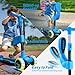 ZIFFY 2-in-1 Toddler Scooter with Seat, 3 Wheel Scooter with LED Lights, Anti-Slip Surface, Adjustable Height Handlebars and Foldable Seat, Toys for Kids Ages 3-12, Blue (Up to 110 Lbs) by JOVA