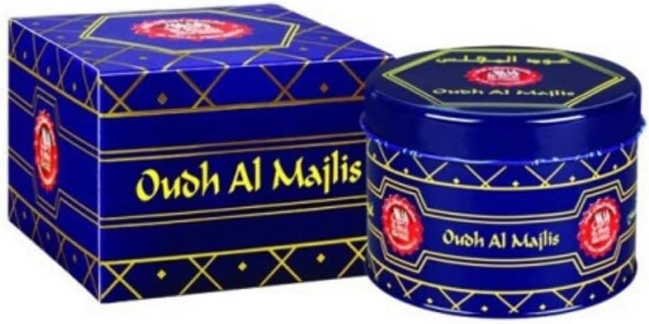 Oud Al Majilis Bakhoor Incense | Agarwood & Essential Oils | Floral Notes | Helps Eliminate Odour | Relaxing Effect | Middle Eastern Fragrance | For Home, Office & Rituals | 50 gm