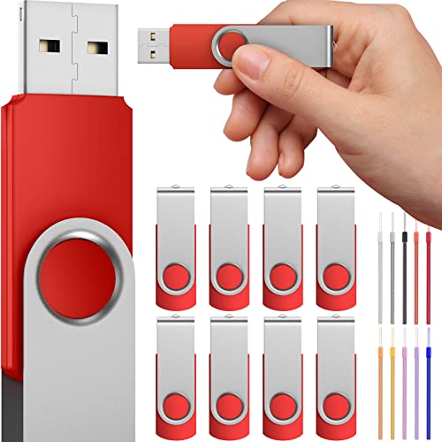 10 Pack Flash Drive 128Mb Bulk Usb 2.0 Memory Sticks, Swivel Thumb Drives 128 Mb Red Pen Drive For Small Data Storage, Zip Drive Multipack Jump Drive Embroidery Machine Promotional Gift By Febniscte #TOP24