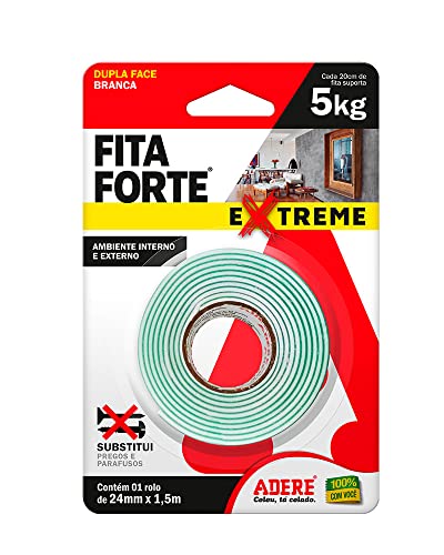 FITA DUPLA FACE FITA FORTE 24MM X 1,5M ADERE 5Kg EXTREME