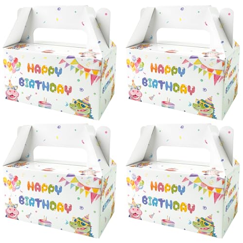 BGFMVS Birthday Party Treat Boxes, 12 Pcs Animal Theme Candy Boxes Party Favors Boxes Goodie Box for Boys Girls Kids Gift Wrapping Candy Favor Box, Birthday Presents Decorations