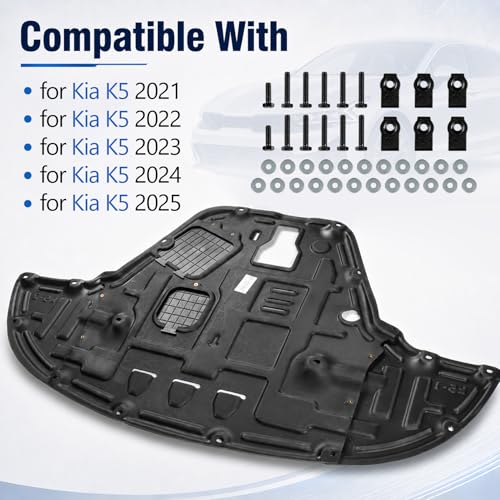 Image of Engine Splash Shield Guard Compatible for Kia K5 2021 2022 2023 2024 2025 Engine Case Guard Under Cover Front Engine Guard with Screw Hardware