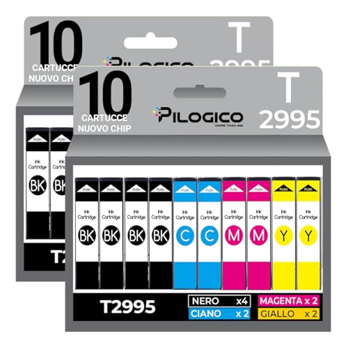 Pilogico 20 Cartucce Compatibili Per Epson T2991-T2994 (8 Nero + 4 C/M/Y) Per Expression Home Xp-235, Xp-332, Xp-335, Xp-432, Xp-245, Xp-247, Xp-342, 