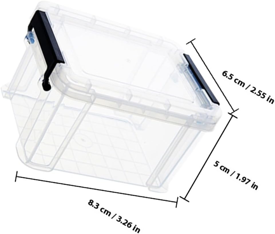 5pcs Mini Plastic Storage Boxes with Lids Portable Small Organizer Bins for Home and Office and Craft Storage
