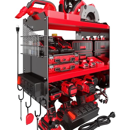 Power Tool Organizer Wall Mount with Charging Station