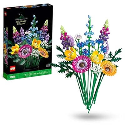 LEGO Botanicals Wildflower Bouquet Set - Artificial Flowers with Poppies and Lavender - Crafts Kit for Adults - Home Office Décor Gifts for Women and Men - 10313 | Ya disponible en tu tienda friki favorita! En mundofriki.es!