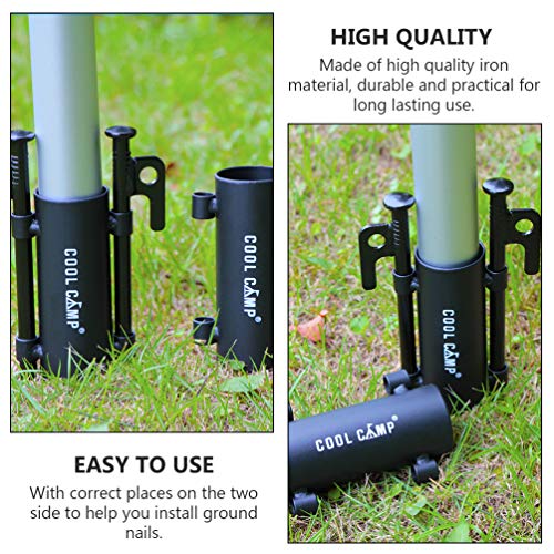 BESPORTBLE Suporte de vara de lona para acampamento de ferro para toldo, suporte de vara de lona, ba