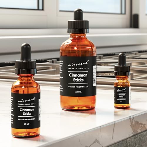 Cinnamon Sticks Holiday Diffuser Oil - AirScent Aroma and Essential Oil Blend - 120 mL, 4 fl oz Glass Dropper Dropper - Holiday Fragrances - Fall Scents