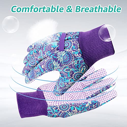 Jumphigh Gardening Gloves For Women, 3 Pairs Floral Garden Gloves Ladies Soft Breathable Yard Work Glove Light Working Gloves (Medium/3 Colors) #TOP4
