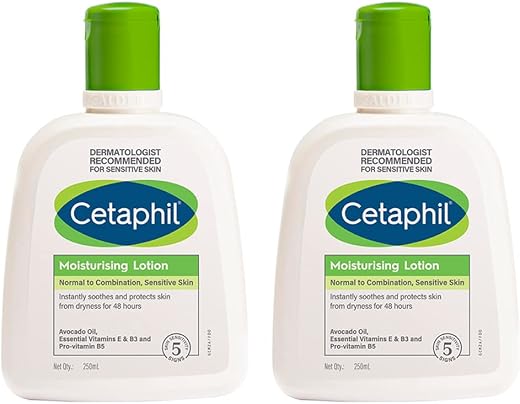 Cetaphil Moisturizing Lotion For Sensitive Or Dry Skin - 250 Ml Each (Pack Of 2)
