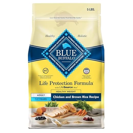 Blue Buffalo Life Protection Formula Healthy Weight Adult Dry Dog Food, Supports an Ideal Weight, Made with Natural Ingredients, Chicken & Brown Rice Recipe, 5-lb Bag