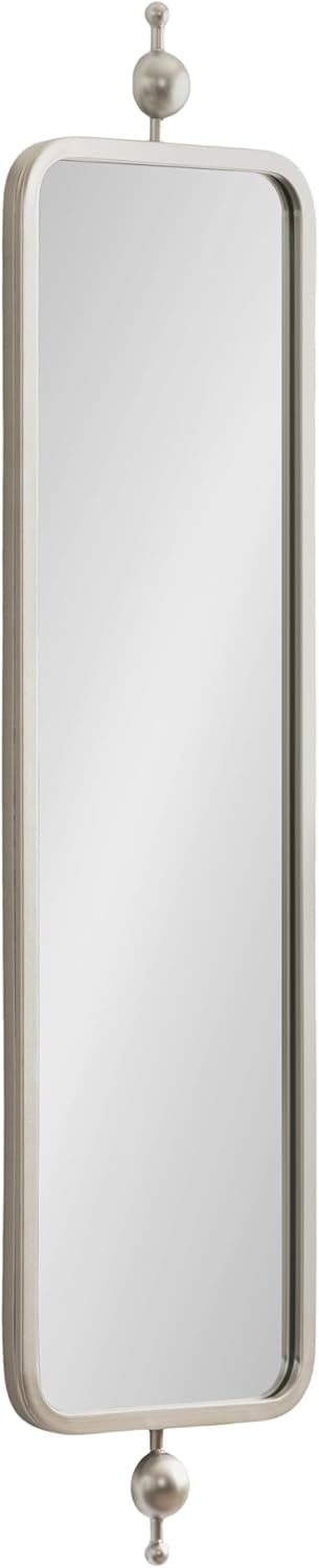 Kate and Laurel Kasota Traditional Slim Panel Wall Mirror, 9 x 36, Silver, Vintage Tall Mirror for Use as Versatile Entryway or Bedroom Wall Decor