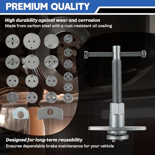 weyleity Universal Heavy-Duty Disc Brake Caliper Tool Kit | 24pcs Wind Back Tool Set for Brake Pad Replacement, Brake Caliper Compression Tool Fits most Vehicles (Red) by weyleity - Image 3