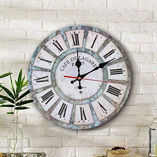 12Inch Rustic Distressed Wall Clock Retro Wood Decorative Clocks Slient No Ticking,for Living Room Farmhouse Deco (12inch)