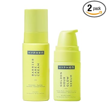 Hyphen Daily Night-Care Routine for Combination & Oily Skin with Face Serum & Barrier Care Cream | Glow & Moisturize Skincare Essentials | Rich in Ceramides, Niacinamide & Hyaluronic Acid | Pack of 2 - image, photos