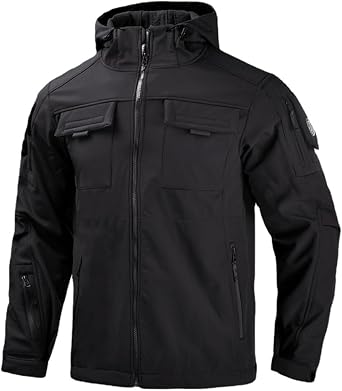 TOMITANY Mens Camo Soft Shell Jacket with Hood Fleece Lined Warm Coat for Winter Outdoor