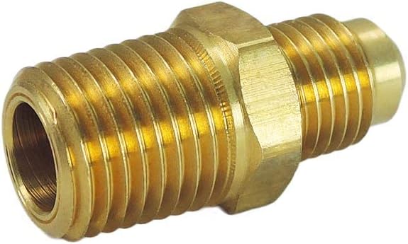Nigo Industrial Co. Brass Tube Fitting, Half-Union, Flare x NPT Male Pipe (1, 1/4" Flare x 1/4" NPT Male)