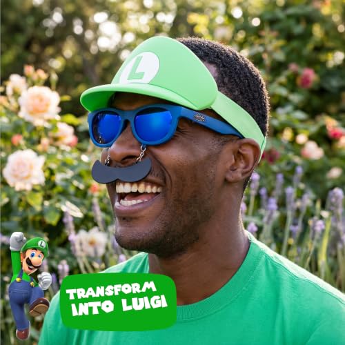Sun-Staches Luigi Sunglasses | Officially Licensed Nintendo Costume Accessory for Super Mario Fans | UV 400 | One Size Fits Most by Sun-Staches - Used condition - Image 6