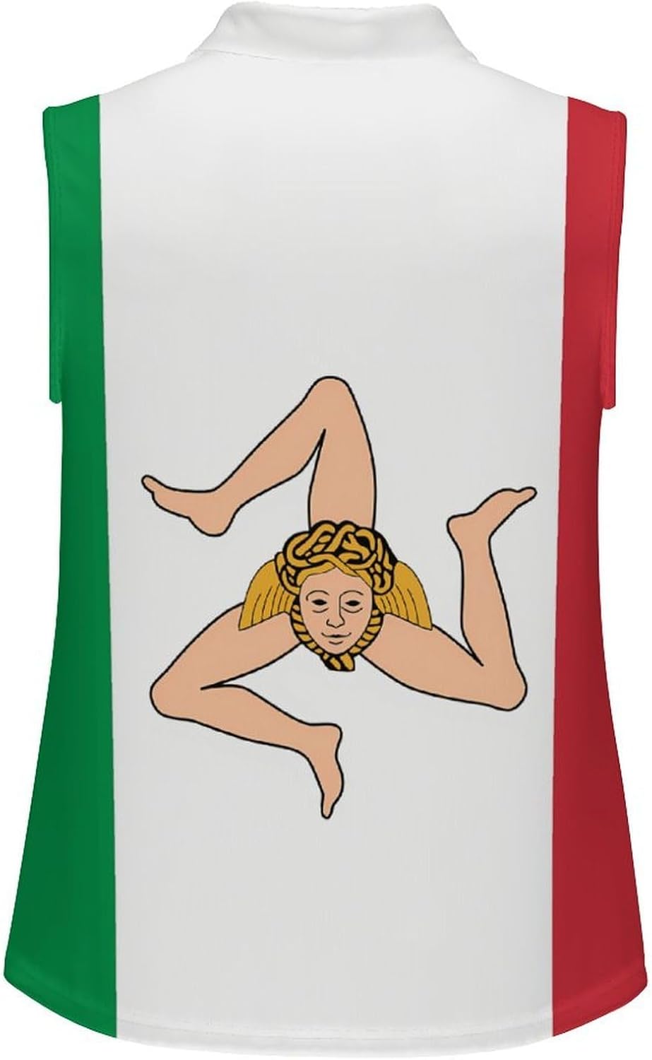 Sicilian Kingdom Flag Women Sleeveless Collared Golf Polo Shirt | V Neck Tank Top,Breathable Tennis Shirts