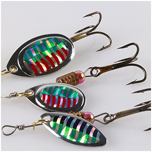 Free Fisher 30PCS Fishing Lures Spinnerbait,Hard Metal Spinner Bait Kit Jigs Lure for Bass Pike Trout Salmon Freshwater Saltwater Fishing - Thumbnail 6