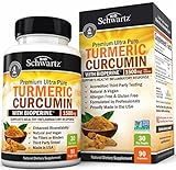 Turmeric Curcumin with BioPerine 1500mg - Natural Joint & Healthy Inflammatory Support with 95% Standardized Curcuminoids for Potency & Absorption - Non-GMO, Gluten Free Capsules with Black Pepper.