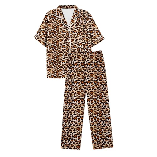 Pyjama décontracté à manches courtes vêtement de nuit doux ensemble short imprimé - 3